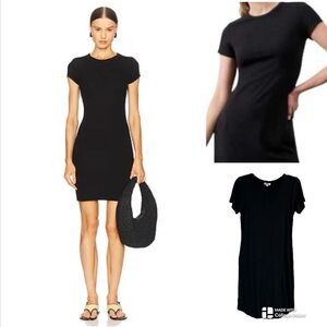 LNA thick knit ribbed Black Short Sleeve Bodycon Dress